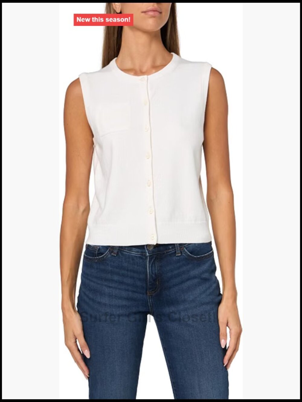 Vince Patch Pocket Cardigan Tank Sleeveless Knit Sweater Vest